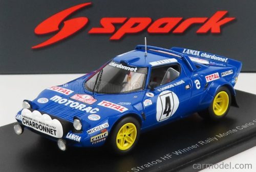 Spark-Model - Lancia Stratos Hf N 4 Winner Rally Montecarlo 1979 B.Darniche - A.Mahe Blue