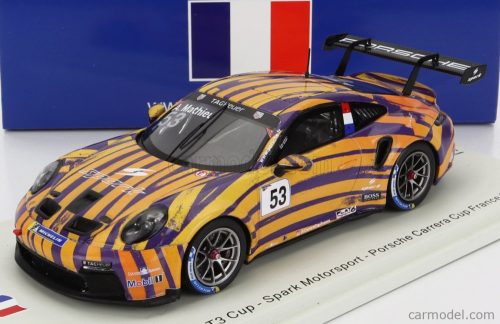 Spark-Model - Porsche 911 991 Gt3 Cup N 53 Porsche Carrera Cup France Spa 2021 Arthur Mathieu Orange Purple