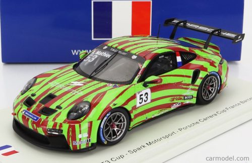 Spark-Model - Porsche 911 991 Gt3 Cup N 53 Porsche Carrera Cup France Barcelona 2021 Arthur Mathieu Green Red