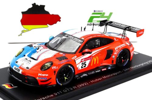 Spark - PORSCHE 911 992 GT3 R TEAM HUBER MOTORSPORT N 25 24h NURBURGRING 2023 D.FETZER - C.LEDOGAR - L.KERN - R.DUMAS LIGHT BLUE WHITE ORANGE