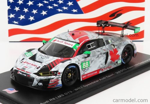 Spark-Model - Audi R8 Lms Gt3 Team Wrt Speedstar Audi Sport N 88 3Rd Gtd Class 24H Daytona 2020 M.Bortolotti - R.Ineichen - D.Morad - D.Vanthoor White Grey Red