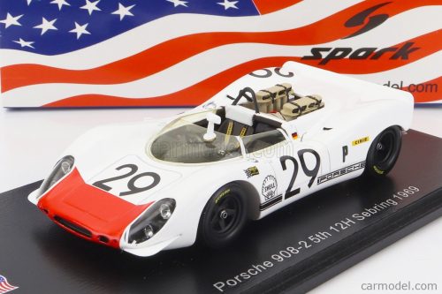 Spark-Model - Porsche 908/2 N 29 5Th 12H Sebring 1969 G.Mitter - U.Schutz White Red