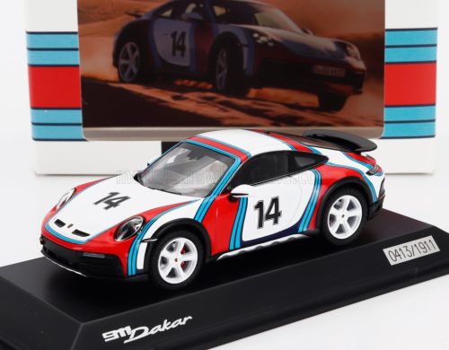 Spark - PORSCHE 911 992 DAKAR COUPE N 14 MARTINI RACING LIVERY 2023 WHITE RED BLUE