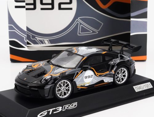 Spark - PORSCHE 911 992 GT3 RS COUPE N 992 WEISSACH TEST TRACK 2023 BLACK SILVER ORANGE