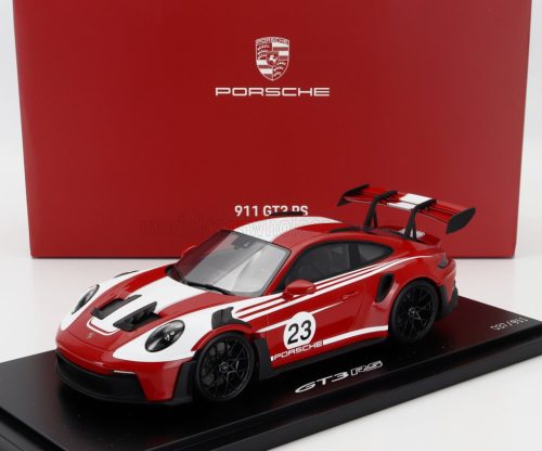 Spark - PORSCHE 911 992 GT3 RS N 23 COUPE SALZBURG LIVERY 2023 - CON VETRINA - WITH SHOWCASE RED WHITE