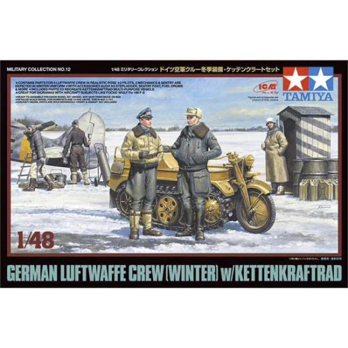 Tamiya - German Luftwaffe Crew (Winter) W/Kettenkraftrad