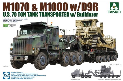 Takom - US M1070 and M1000 with D9R 70 Ton Tank Transporter with Bulldozer