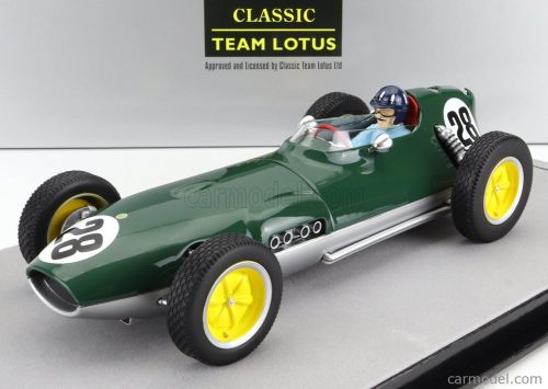 Tecnomodel - Lotus F1 16 N 28 British Gp Aintree (With Pilot Figure) 1959 Graham Hill British Racing Green Silver