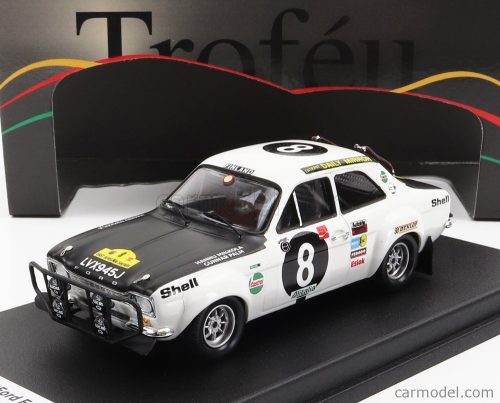 Trofeu - Ford England Escort Mki (Night Version) N 8 Rally East African Safari 1971 H.Mikkola - G.Palm White Matt Black