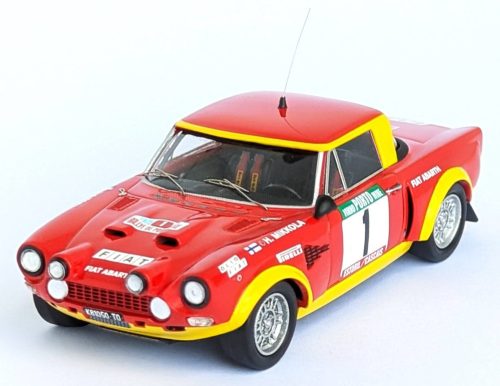 Trofeu - FIAT 124 ABARTH (night version) N 1 2nd RALLY PORTUGAL 1975 HANNU MIKKOLA - JEAN TODT RED YELLOW