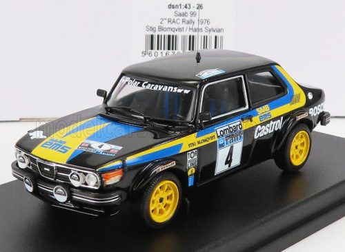 Trofeu - SAAB 99 N 4 2nd RALLY RAC LOMBARD 1976 S.BLOMQVIST - H.SYLVIAN BLACK YELLOW