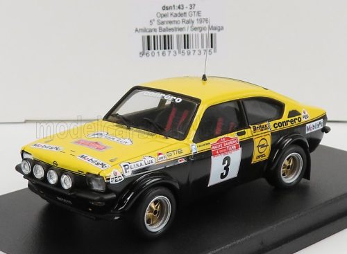 Trofeu - OPEL KADETT GT/E COUPE (night version) N 3 RALLY SANREMO 1976 A.BALLESTRIERI - S.MAIGA YELLOW BLACK