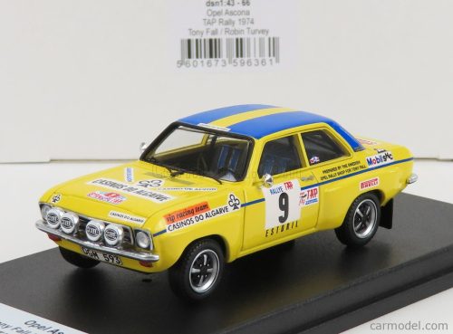 Trofeu - Opel Ascona (Night Version) N 9 Rally Tap 1974 T.Fall - R.Turvey Yellow Blue