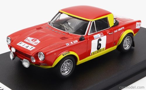 Trofeu - Fiat 124 Abarth N 6 3Rd Rally Tap 1974 M.Alen - I.Kivimaki Red Yellow