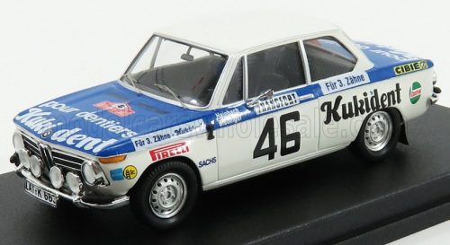 Trofeu - BMW 2002ti N 46 RALLY MONTECARLO 1973 R.HAINBACH - W.BIEBINGER WHITE BLUE