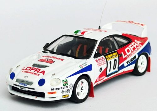 Trofeu - TOYOTA CELICA GT-FOUR N 10 RALLY MONTECARLO 1996 GILBERTO PIANEZZOLA - LORIS ROGGIA WHITE RED BLUE