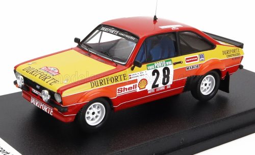 Trofeu - FORD ENGLAND ESCORT MKII N 28 RALLY PORTUGAL 1983 CARLOS BICA - FERNANDO PRATA RED YELLOW