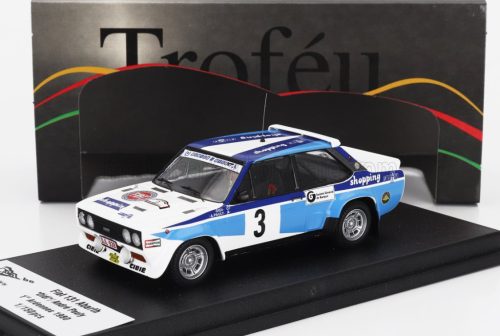 Trofeu - FIAT 131 ABARTH WINNER RALLY CIRCUIT DES ARDENNES 1980 DIDI - ANDRE PAULY WHITE BLUE