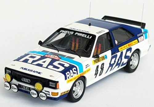 Trofeu - AUDI QUATTRO (night version) N 48 RALLY MONTECARLO 1983 PIERRE BOS - NICO DEMUTH WHITE 2 TONE BLUE