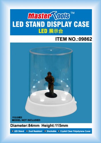 Trumpeter Master Tools - Flat top Display case-Led stand(Ř84x115m