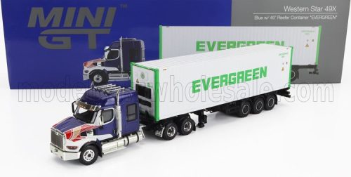 TrueScale - WESTERN STAR 49X TRUCK TRASPORTO CONTAINER 40' EVERGREEN 1990 BLUE WHITE