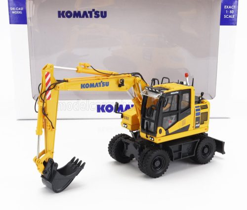 Universal Hobbies - KOMATSU PW148 RUSPA GOMMATA - TRACTOR SCRAPER YELLOW BLACK