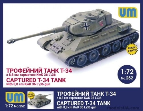 Unimodels - T-34 captured tank with 8,8 cm KwK 36L/36 gun