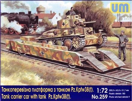 Unimodels - Tank carrier car with Pz.Kpfw. 38(t)