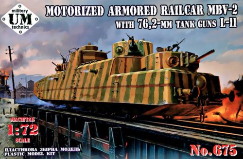 Unimodell - MBV-2 Motorized armored Railcar with 76,2-mm Tank guns L-11