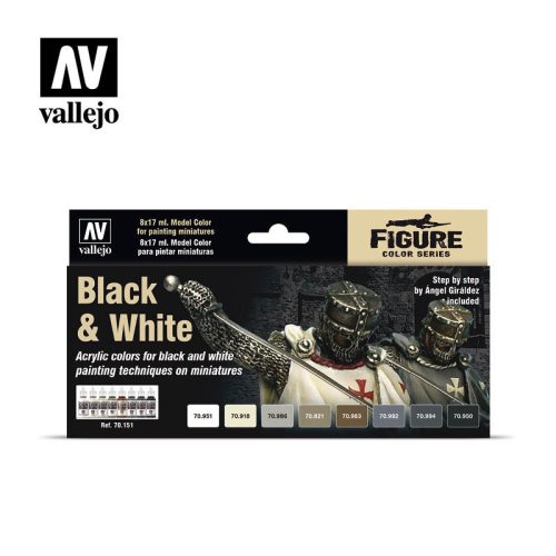 Vallejo - Model Color - Black & White by Angel Giraldez Paint set