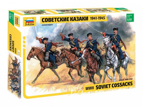 Zvezda - 1:35 SOVIET COSSACKS W/ HORSES, WWII 4 figures