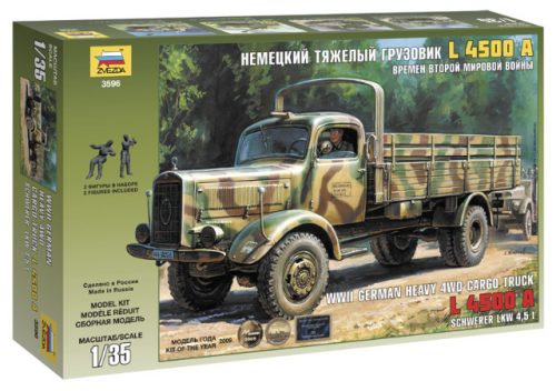 Zvezda - Wwii German Heavy 4Wd Cargo Truck L 4500A Schwerer Lkw 4,5T (3596)