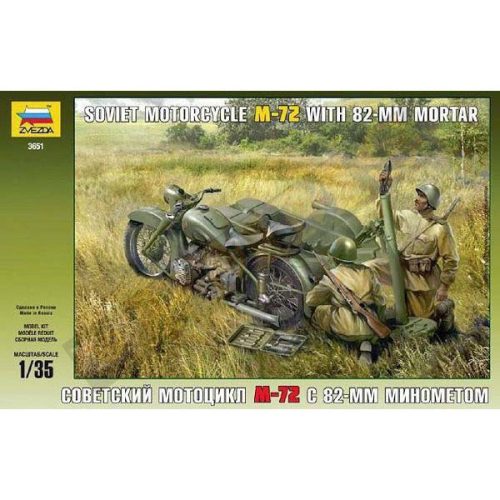 Zvezda - Soviet Motorcycle M-72 with Mortar 1:35 (3651)