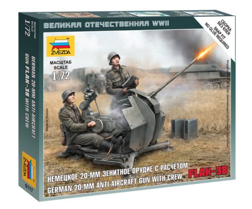 Zvezda - German 20 mm Anti-Aircraft Gun with Crew 1:72 (6117)