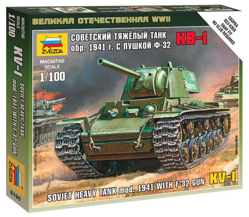 Zvezda - Kv-1 With F-32 Gun 1:100 (6190)