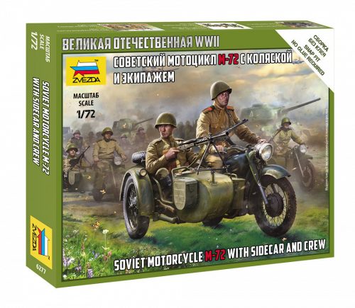 Zvezda - Soviet M-72 Sidecar Motorcycle W/Crew