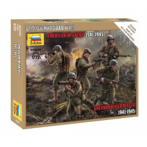 Zvezda - 1:72 American infantry 1941-1945 - snap-fit