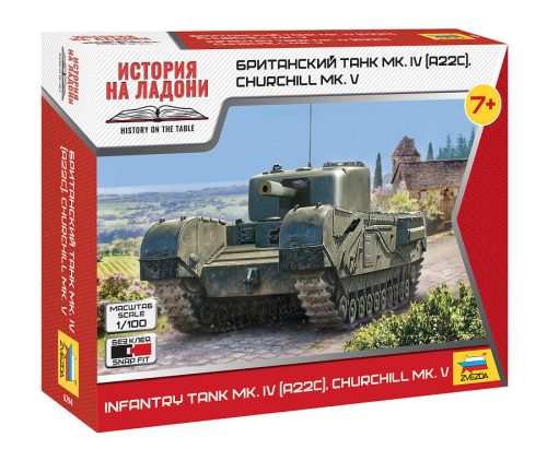 Zvezda - 1:100 British tank MK. IV (A22C), CHURCHILL MK. V - snap-fit